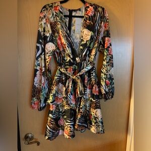 NWT John Zack PLUNGE FRONT SKATER DRESS